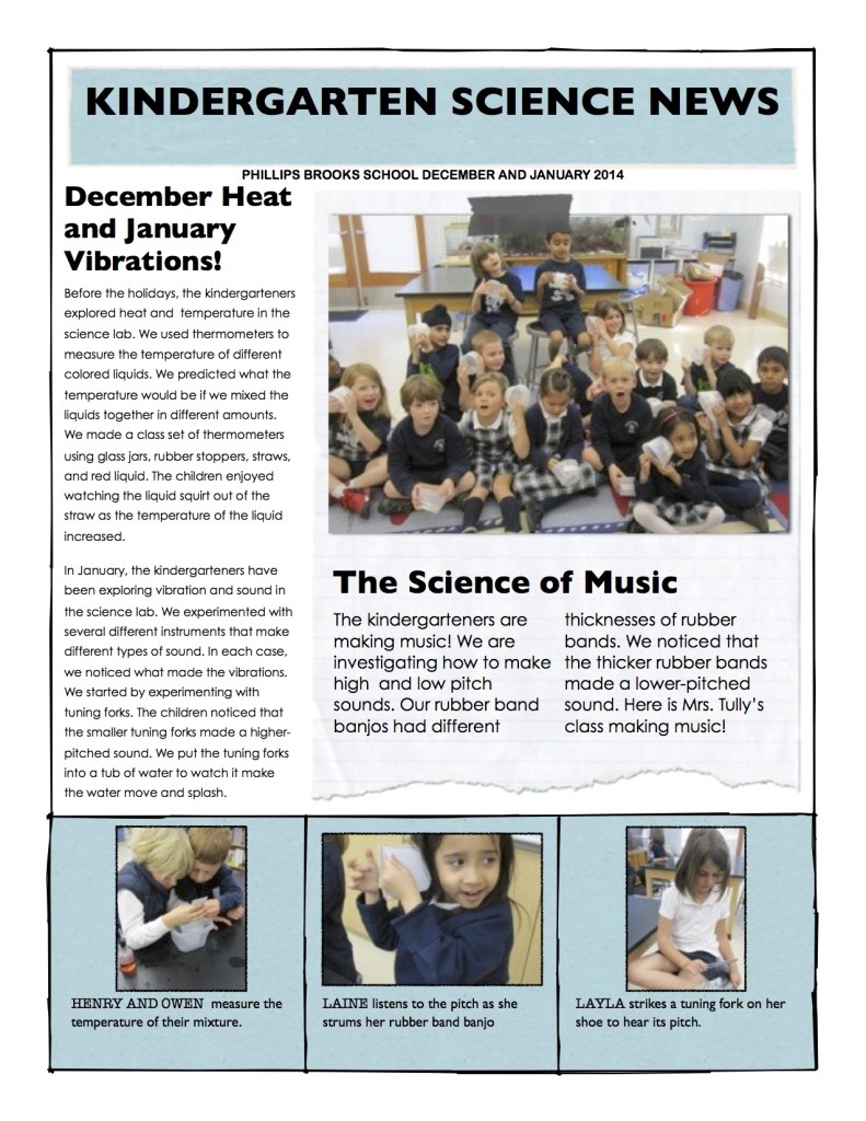 Kindergarten Science News January 2014
